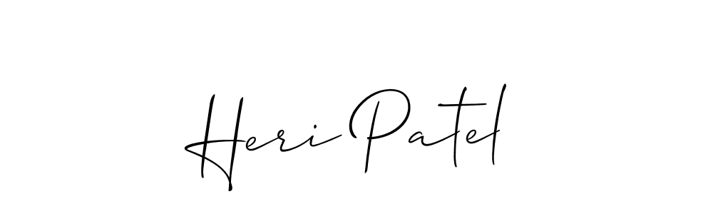 The best way (Allison_Script) to make a short signature is to pick only two or three words in your name. The name Heri Patel include a total of six letters. For converting this name. Heri Patel signature style 2 images and pictures png