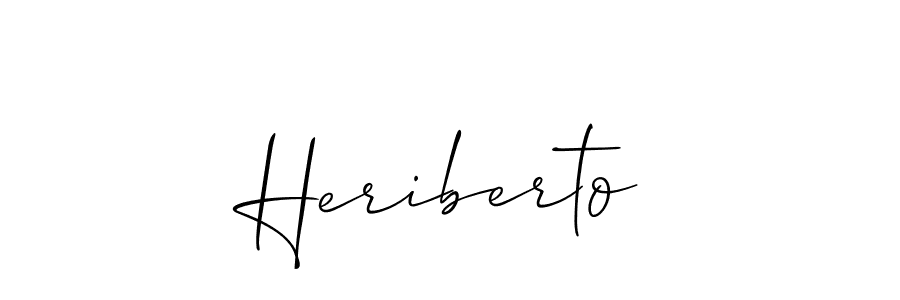 Make a beautiful signature design for name Heriberto. With this signature (Allison_Script) style, you can create a handwritten signature for free. Heriberto signature style 2 images and pictures png