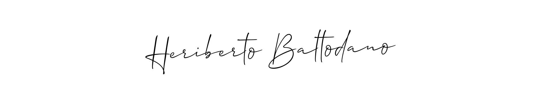 You should practise on your own different ways (Allison_Script) to write your name (Heriberto Baltodano) in signature. don't let someone else do it for you. Heriberto Baltodano signature style 2 images and pictures png