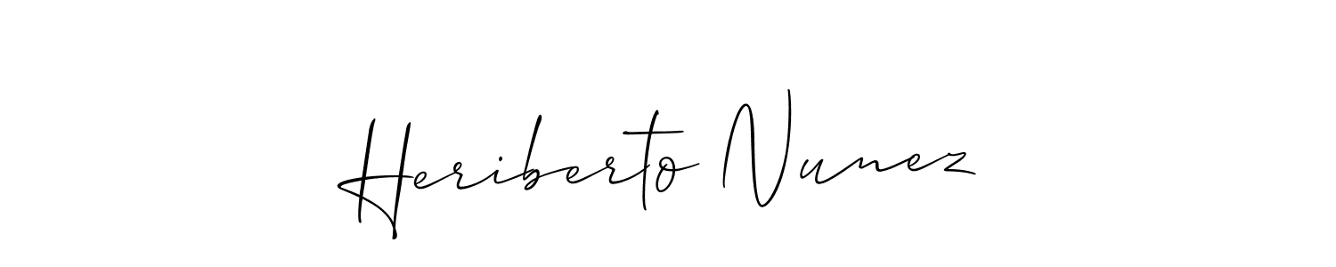How to make Heriberto Nunez name signature. Use Allison_Script style for creating short signs online. This is the latest handwritten sign. Heriberto Nunez signature style 2 images and pictures png