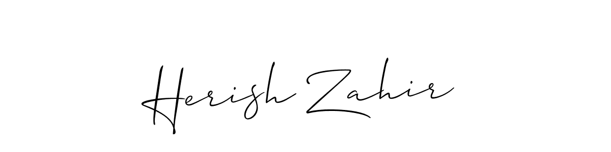 You should practise on your own different ways (Allison_Script) to write your name (Herish Zahir) in signature. don't let someone else do it for you. Herish Zahir signature style 2 images and pictures png