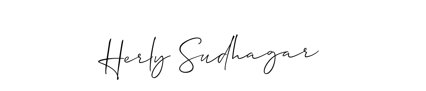 Make a beautiful signature design for name Herly Sudhagar. With this signature (Allison_Script) style, you can create a handwritten signature for free. Herly Sudhagar signature style 2 images and pictures png