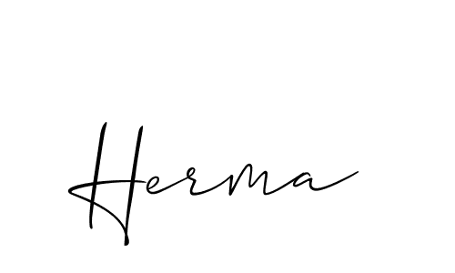 The best way (Allison_Script) to make a short signature is to pick only two or three words in your name. The name Herma include a total of six letters. For converting this name. Herma signature style 2 images and pictures png