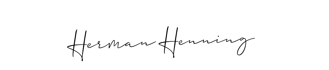 You should practise on your own different ways (Allison_Script) to write your name (Herman Henning) in signature. don't let someone else do it for you. Herman Henning signature style 2 images and pictures png