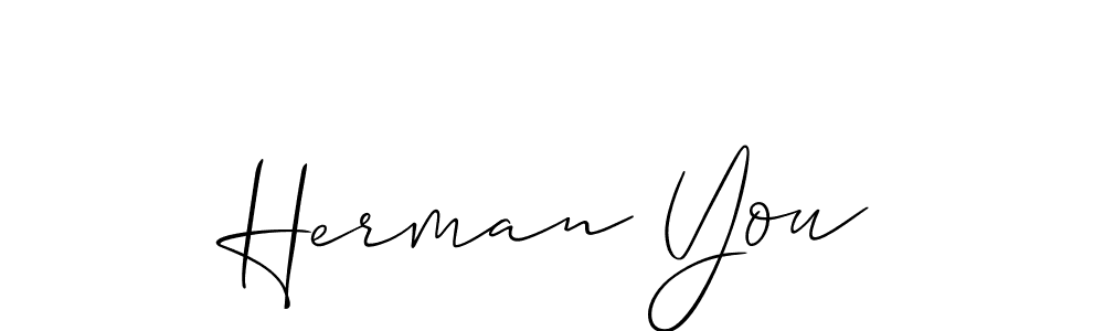 if you are searching for the best signature style for your name Herman You. so please give up your signature search. here we have designed multiple signature styles  using Allison_Script. Herman You signature style 2 images and pictures png