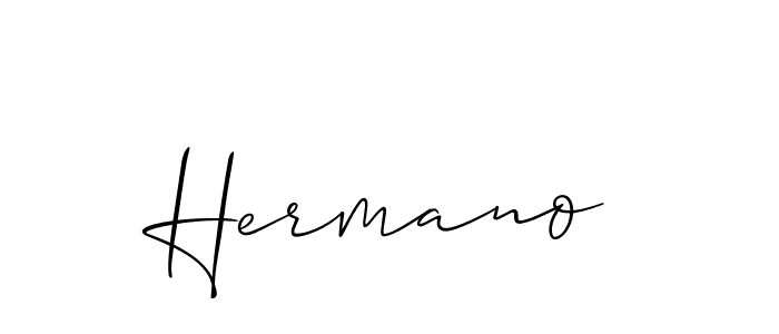 You can use this online signature creator to create a handwritten signature for the name Hermano. This is the best online autograph maker. Hermano signature style 2 images and pictures png