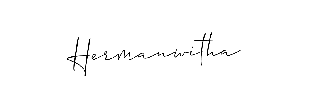 The best way (Allison_Script) to make a short signature is to pick only two or three words in your name. The name Hermanwitha include a total of six letters. For converting this name. Hermanwitha signature style 2 images and pictures png