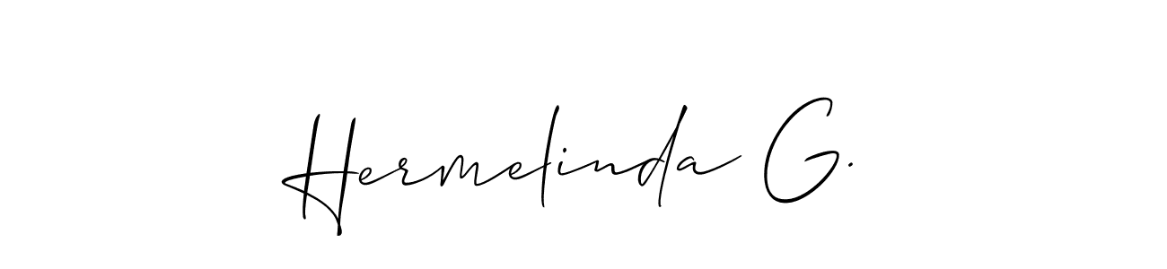 Use a signature maker to create a handwritten signature online. With this signature software, you can design (Allison_Script) your own signature for name Hermelinda G.. Hermelinda G. signature style 2 images and pictures png