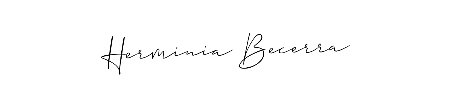 The best way (Allison_Script) to make a short signature is to pick only two or three words in your name. The name Herminia Becerra include a total of six letters. For converting this name. Herminia Becerra signature style 2 images and pictures png