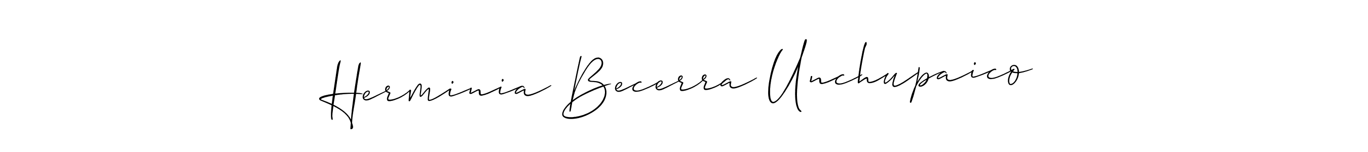 This is the best signature style for the Herminia Becerra Unchupaico name. Also you like these signature font (Allison_Script). Mix name signature. Herminia Becerra Unchupaico signature style 2 images and pictures png