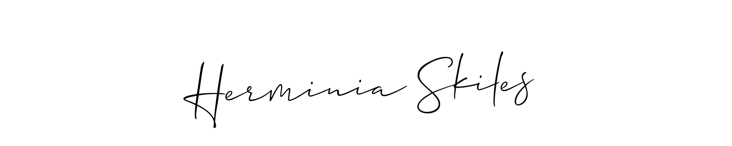 How to make Herminia Skiles name signature. Use Allison_Script style for creating short signs online. This is the latest handwritten sign. Herminia Skiles signature style 2 images and pictures png