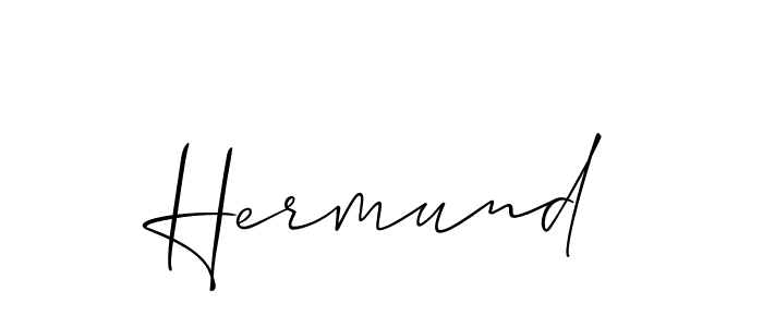 Make a beautiful signature design for name Hermund. With this signature (Allison_Script) style, you can create a handwritten signature for free. Hermund signature style 2 images and pictures png