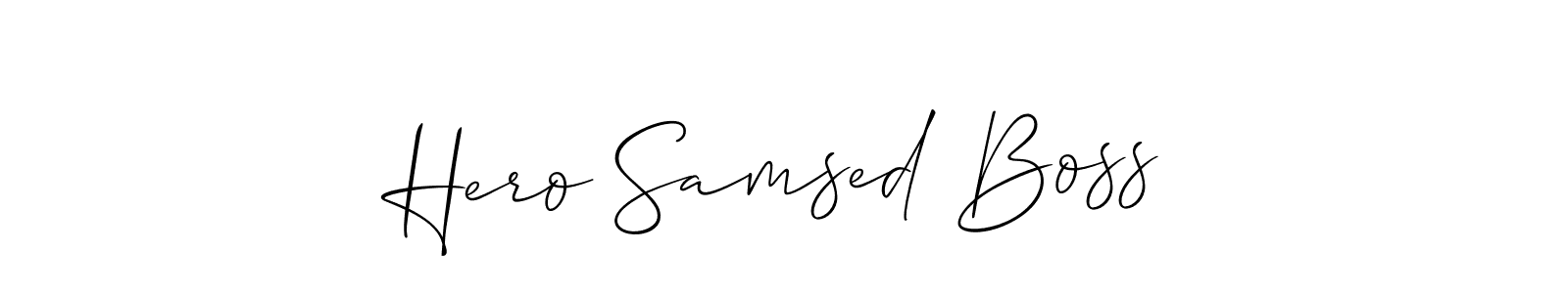 Also You can easily find your signature by using the search form. We will create Hero Samsed Boss name handwritten signature images for you free of cost using Allison_Script sign style. Hero Samsed Boss signature style 2 images and pictures png