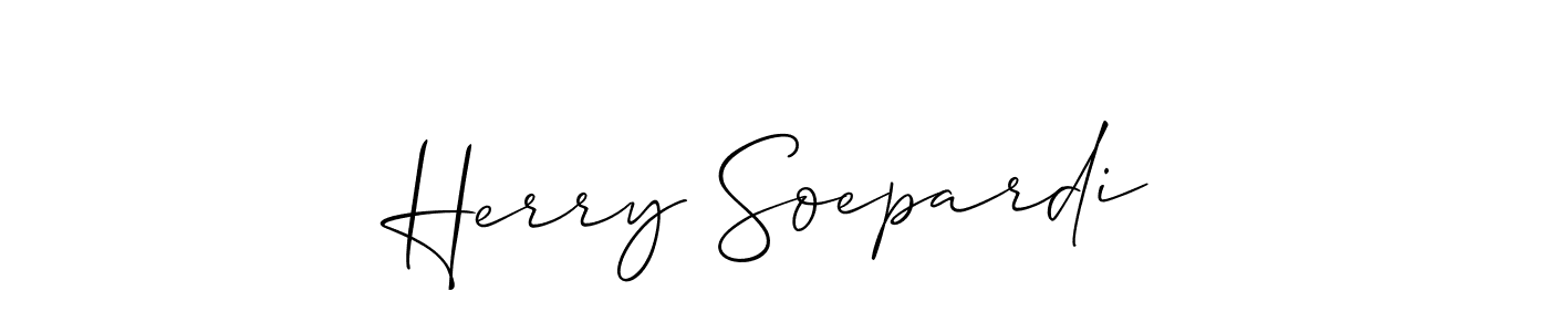 Make a short Herry Soepardi signature style. Manage your documents anywhere anytime using Allison_Script. Create and add eSignatures, submit forms, share and send files easily. Herry Soepardi signature style 2 images and pictures png