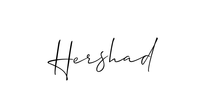 Design your own signature with our free online signature maker. With this signature software, you can create a handwritten (Allison_Script) signature for name Hershad. Hershad signature style 2 images and pictures png