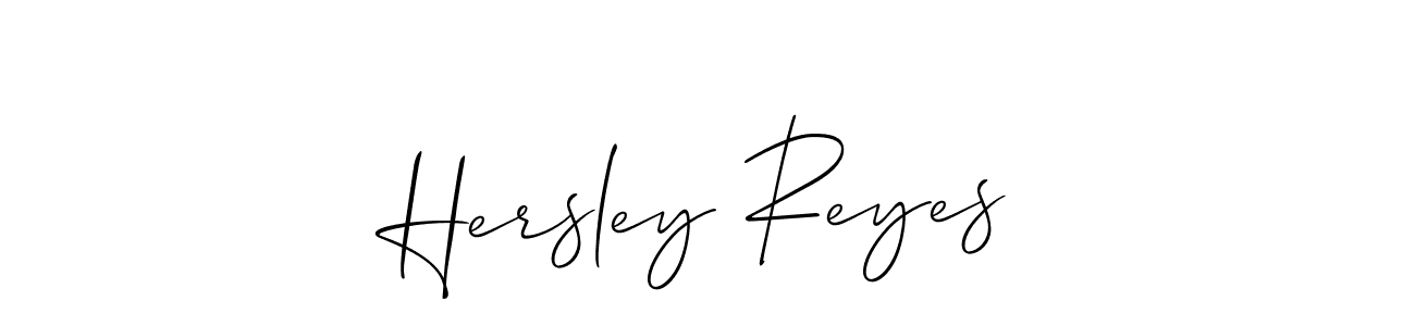 The best way (Allison_Script) to make a short signature is to pick only two or three words in your name. The name Hersley Reyes include a total of six letters. For converting this name. Hersley Reyes signature style 2 images and pictures png