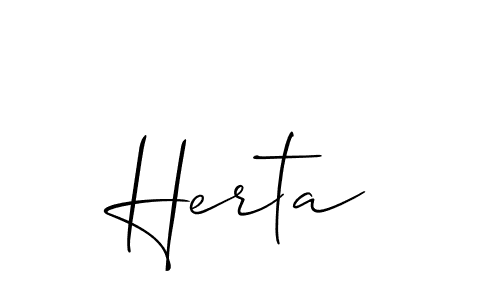 Create a beautiful signature design for name Herta. With this signature (Allison_Script) fonts, you can make a handwritten signature for free. Herta signature style 2 images and pictures png