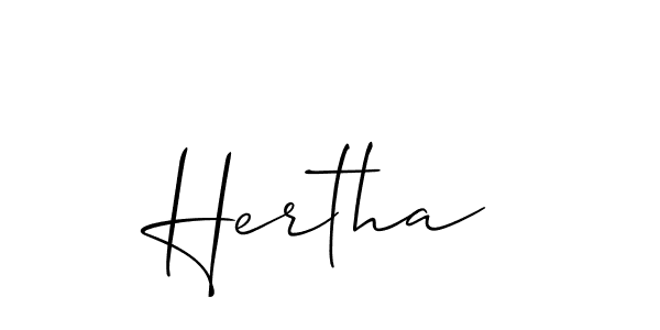 Hertha stylish signature style. Best Handwritten Sign (Allison_Script) for my name. Handwritten Signature Collection Ideas for my name Hertha. Hertha signature style 2 images and pictures png