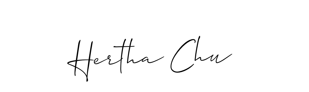 Design your own signature with our free online signature maker. With this signature software, you can create a handwritten (Allison_Script) signature for name Hertha Chu. Hertha Chu signature style 2 images and pictures png