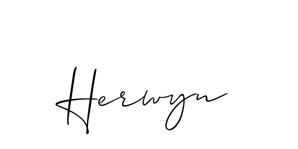 How to make Herwyn signature? Allison_Script is a professional autograph style. Create handwritten signature for Herwyn name. Herwyn signature style 2 images and pictures png