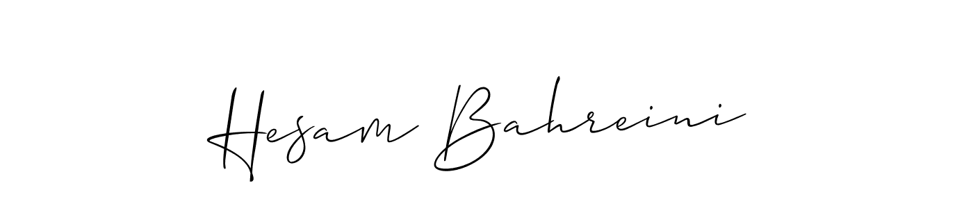 How to make Hesam Bahreini name signature. Use Allison_Script style for creating short signs online. This is the latest handwritten sign. Hesam Bahreini signature style 2 images and pictures png