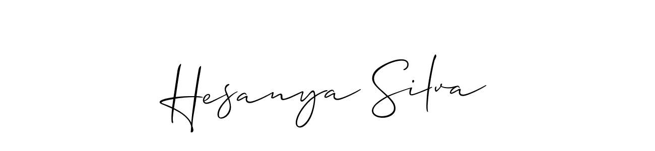 Allison_Script is a professional signature style that is perfect for those who want to add a touch of class to their signature. It is also a great choice for those who want to make their signature more unique. Get Hesanya Silva name to fancy signature for free. Hesanya Silva signature style 2 images and pictures png