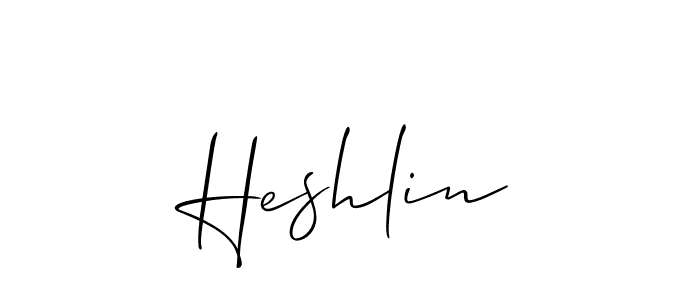 Also we have Heshlin name is the best signature style. Create professional handwritten signature collection using Allison_Script autograph style. Heshlin signature style 2 images and pictures png