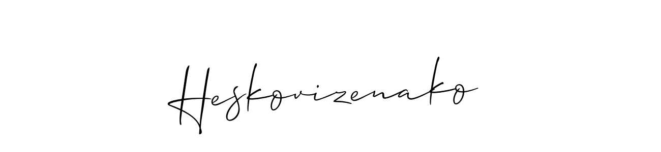 It looks lik you need a new signature style for name Heskovizenako. Design unique handwritten (Allison_Script) signature with our free signature maker in just a few clicks. Heskovizenako signature style 2 images and pictures png