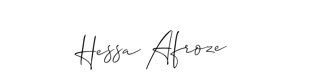 Use a signature maker to create a handwritten signature online. With this signature software, you can design (Allison_Script) your own signature for name Hessa Afroze. Hessa Afroze signature style 2 images and pictures png