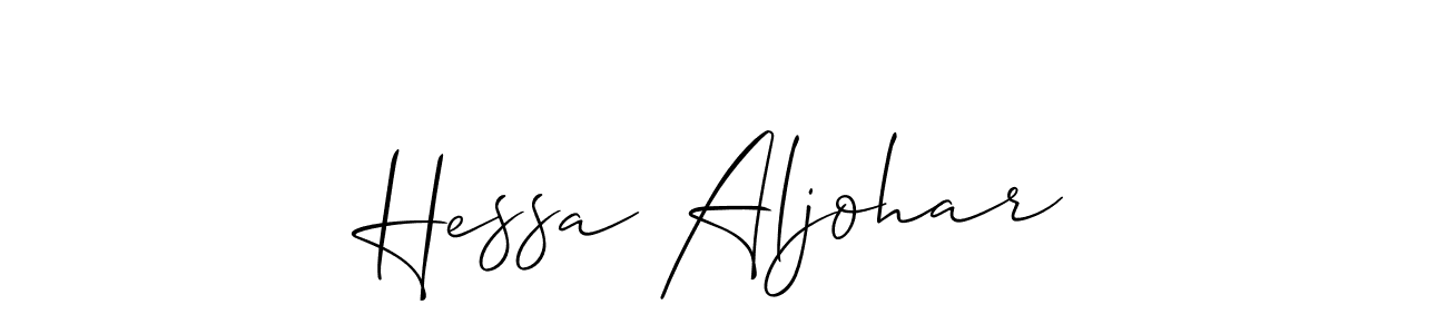 How to make Hessa Aljohar name signature. Use Allison_Script style for creating short signs online. This is the latest handwritten sign. Hessa Aljohar signature style 2 images and pictures png