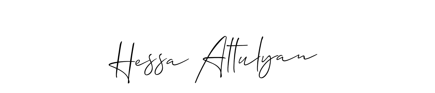 Use a signature maker to create a handwritten signature online. With this signature software, you can design (Allison_Script) your own signature for name Hessa Altulyan. Hessa Altulyan signature style 2 images and pictures png