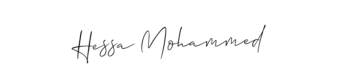 if you are searching for the best signature style for your name Hessa Mohammed. so please give up your signature search. here we have designed multiple signature styles  using Allison_Script. Hessa Mohammed signature style 2 images and pictures png