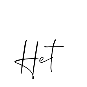 How to make Het signature? Allison_Script is a professional autograph style. Create handwritten signature for Het name. Het signature style 2 images and pictures png