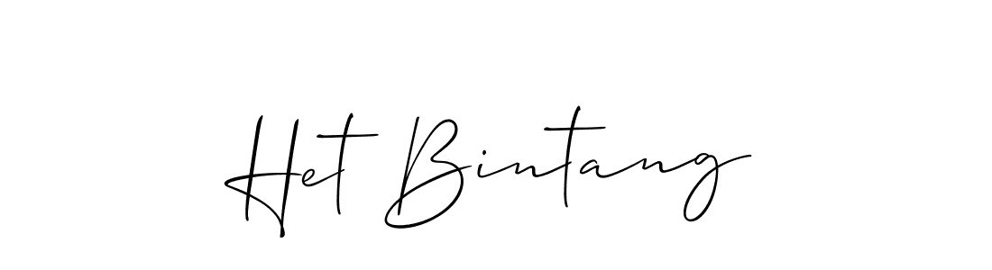 How to make Het Bintang name signature. Use Allison_Script style for creating short signs online. This is the latest handwritten sign. Het Bintang signature style 2 images and pictures png