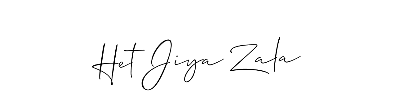 Also You can easily find your signature by using the search form. We will create Het Jiya Zala name handwritten signature images for you free of cost using Allison_Script sign style. Het Jiya Zala signature style 2 images and pictures png