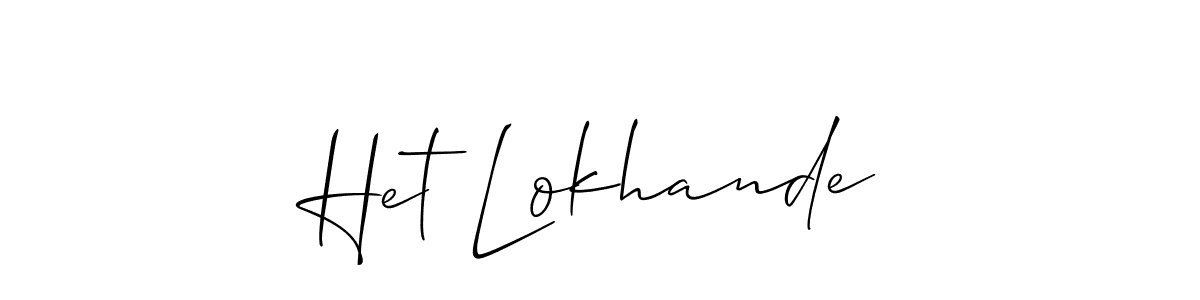 Make a short Het Lokhande signature style. Manage your documents anywhere anytime using Allison_Script. Create and add eSignatures, submit forms, share and send files easily. Het Lokhande signature style 2 images and pictures png