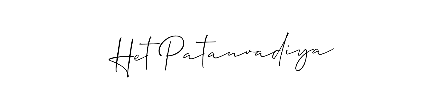 The best way (Allison_Script) to make a short signature is to pick only two or three words in your name. The name Het Patanvadiya include a total of six letters. For converting this name. Het Patanvadiya signature style 2 images and pictures png