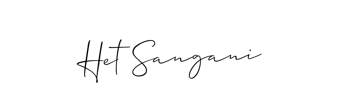 Also You can easily find your signature by using the search form. We will create Het Sangani name handwritten signature images for you free of cost using Allison_Script sign style. Het Sangani signature style 2 images and pictures png