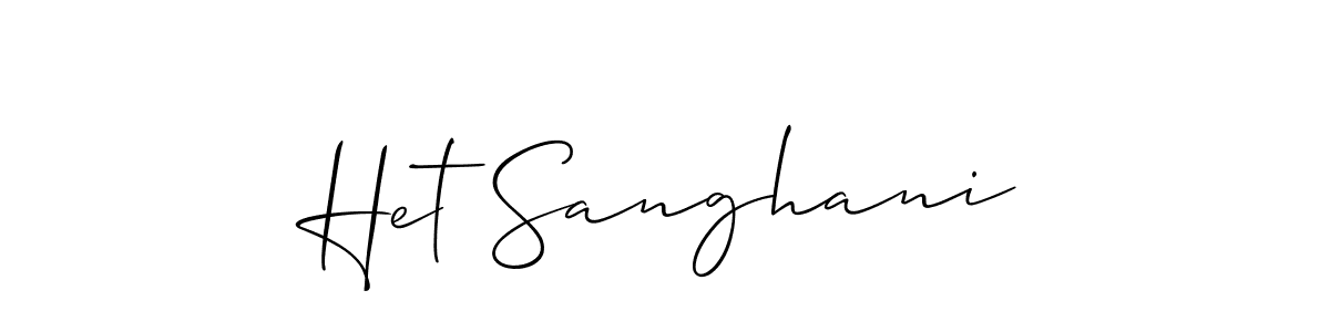if you are searching for the best signature style for your name Het Sanghani. so please give up your signature search. here we have designed multiple signature styles  using Allison_Script. Het Sanghani signature style 2 images and pictures png