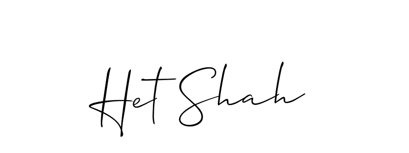 Use a signature maker to create a handwritten signature online. With this signature software, you can design (Allison_Script) your own signature for name Het Shah. Het Shah signature style 2 images and pictures png