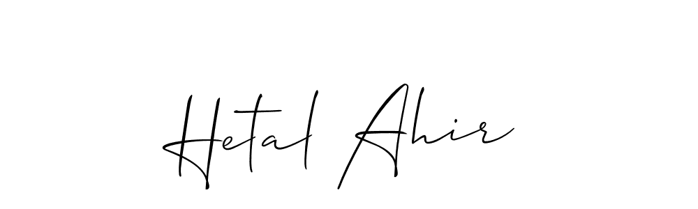 Similarly Allison_Script is the best handwritten signature design. Signature creator online .You can use it as an online autograph creator for name Hetal Ahir. Hetal Ahir signature style 2 images and pictures png