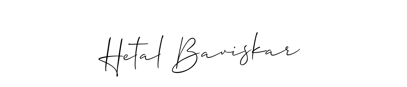 Design your own signature with our free online signature maker. With this signature software, you can create a handwritten (Allison_Script) signature for name Hetal Baviskar. Hetal Baviskar signature style 2 images and pictures png