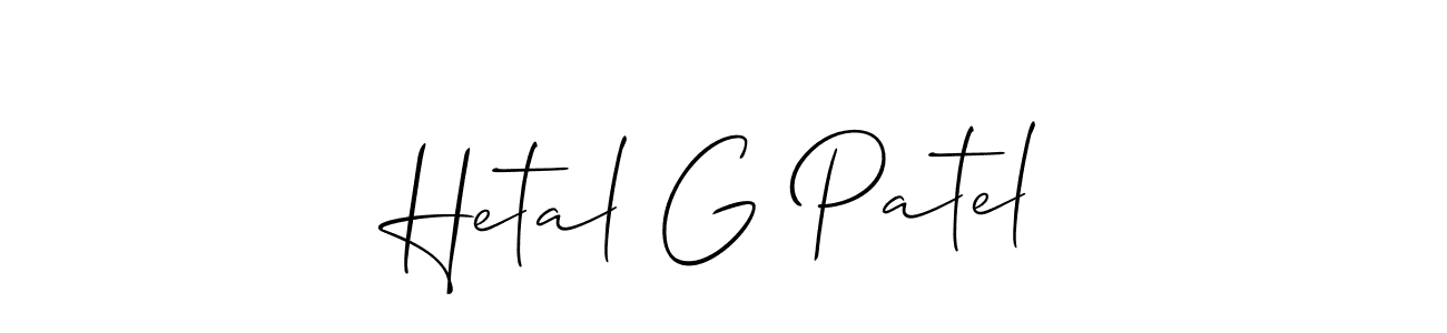 You should practise on your own different ways (Allison_Script) to write your name (Hetal G Patel) in signature. don't let someone else do it for you. Hetal G Patel signature style 2 images and pictures png