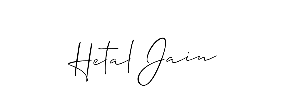 How to make Hetal Jain signature? Allison_Script is a professional autograph style. Create handwritten signature for Hetal Jain name. Hetal Jain signature style 2 images and pictures png