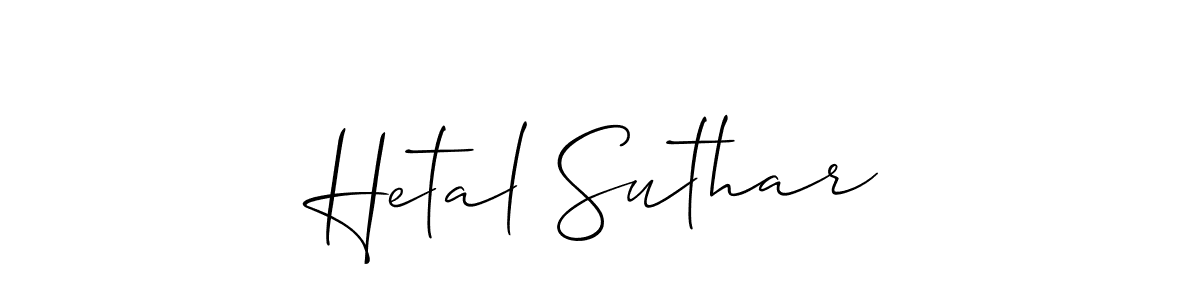 if you are searching for the best signature style for your name Hetal Suthar. so please give up your signature search. here we have designed multiple signature styles  using Allison_Script. Hetal Suthar signature style 2 images and pictures png