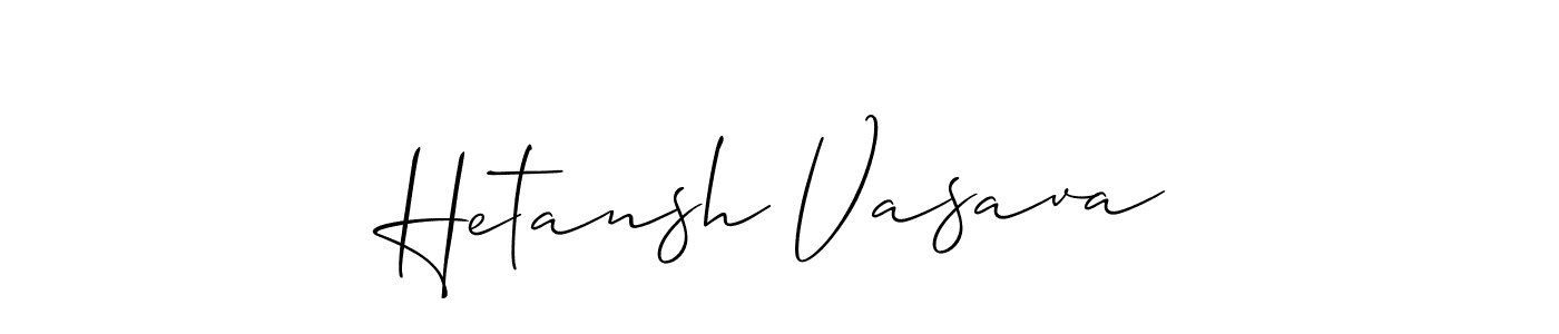 Also You can easily find your signature by using the search form. We will create Hetansh Vasava name handwritten signature images for you free of cost using Allison_Script sign style. Hetansh Vasava signature style 2 images and pictures png
