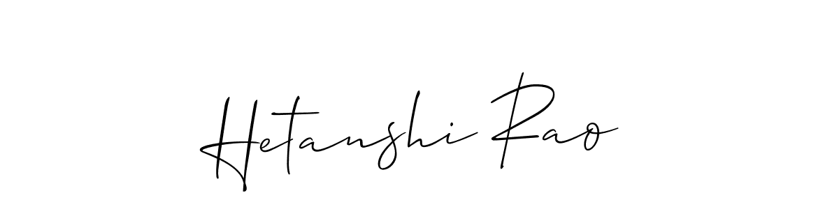 This is the best signature style for the Hetanshi Rao name. Also you like these signature font (Allison_Script). Mix name signature. Hetanshi Rao signature style 2 images and pictures png