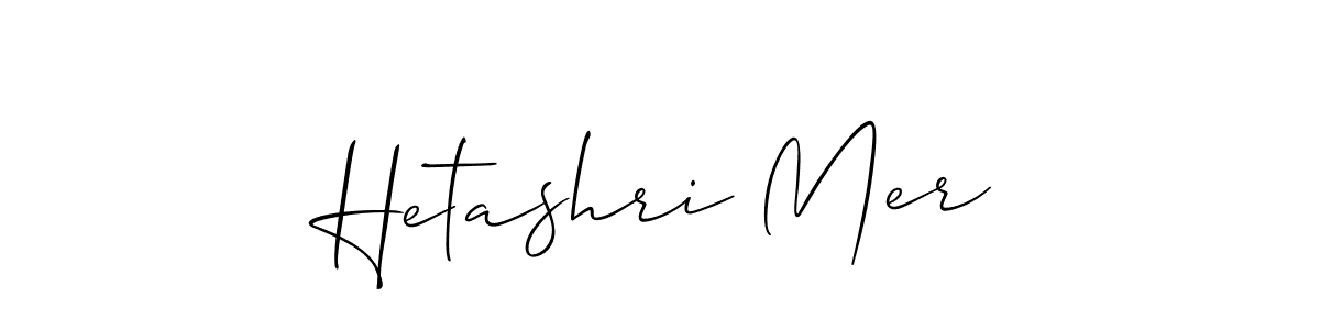 Make a beautiful signature design for name Hetashri Mer. With this signature (Allison_Script) style, you can create a handwritten signature for free. Hetashri Mer signature style 2 images and pictures png