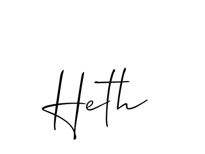 You should practise on your own different ways (Allison_Script) to write your name (Heth) in signature. don't let someone else do it for you. Heth signature style 2 images and pictures png