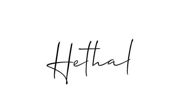 Design your own signature with our free online signature maker. With this signature software, you can create a handwritten (Allison_Script) signature for name Hethal. Hethal signature style 2 images and pictures png